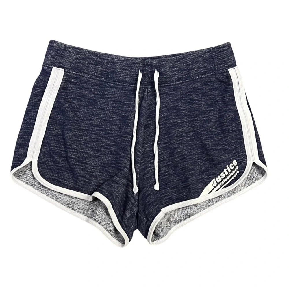 Justice Active Athletic Shorts Girls 14/16 Navy Blue Space Dye Dolphin Soccer